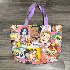 Estee Lauder Pop Art Tote with Purple Handles
